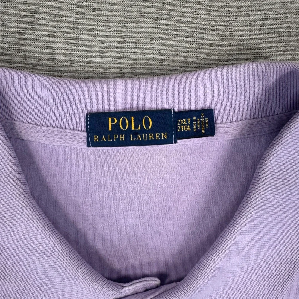 Ralph Lauren Polo Shirt Mens 2XLT Lavender Purple Cotton Jersey Short Sleeve